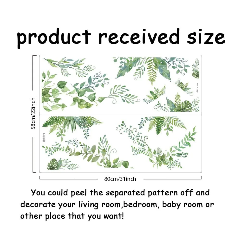 Наклейка на стіну SUPERDANT Green Plants 2 листи 80 x 58 см, фото №2