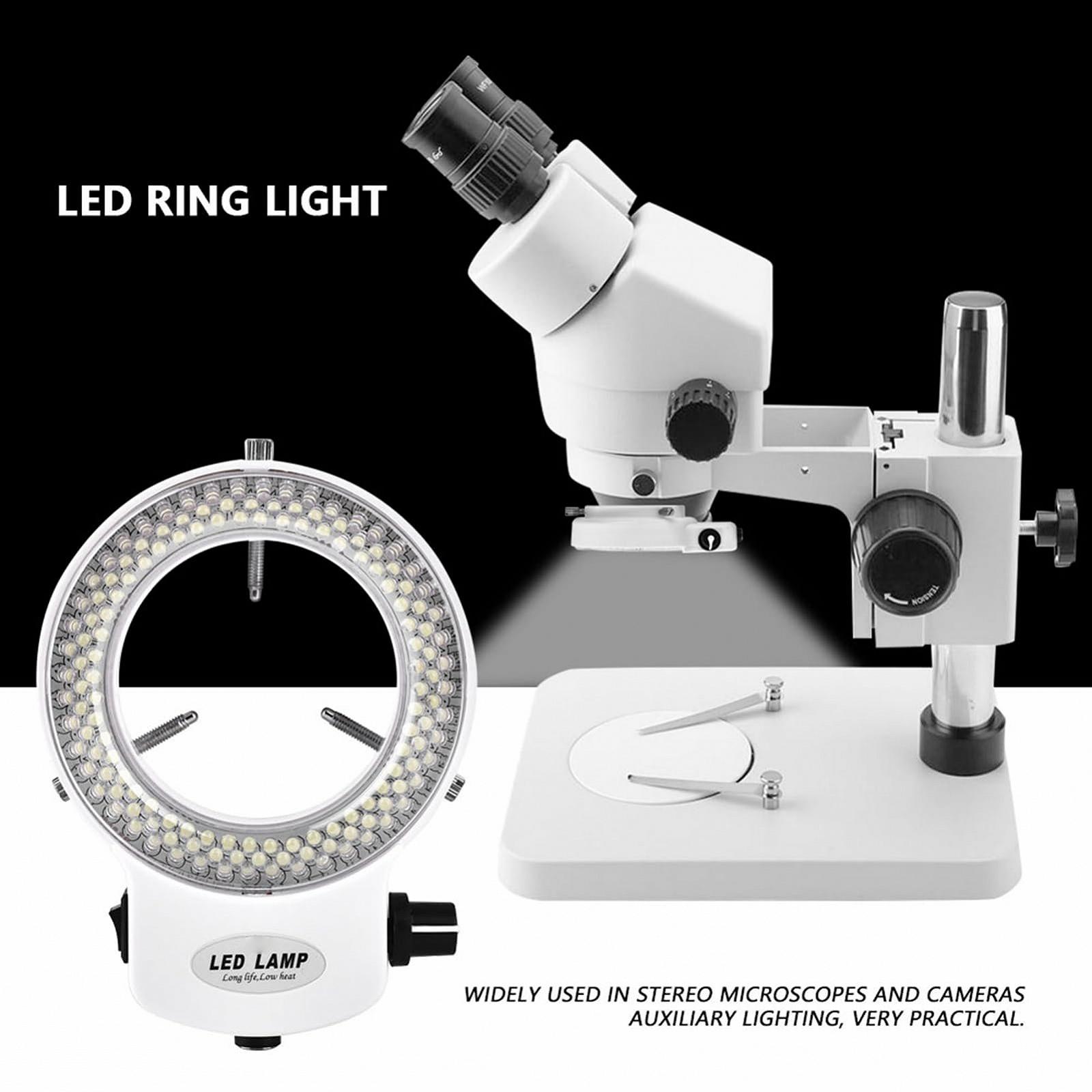 Кольцевая LED лампа 144 LED, регулируемая яркость, для стереомикроскопов и камер, белая, EU вилка, фото №8