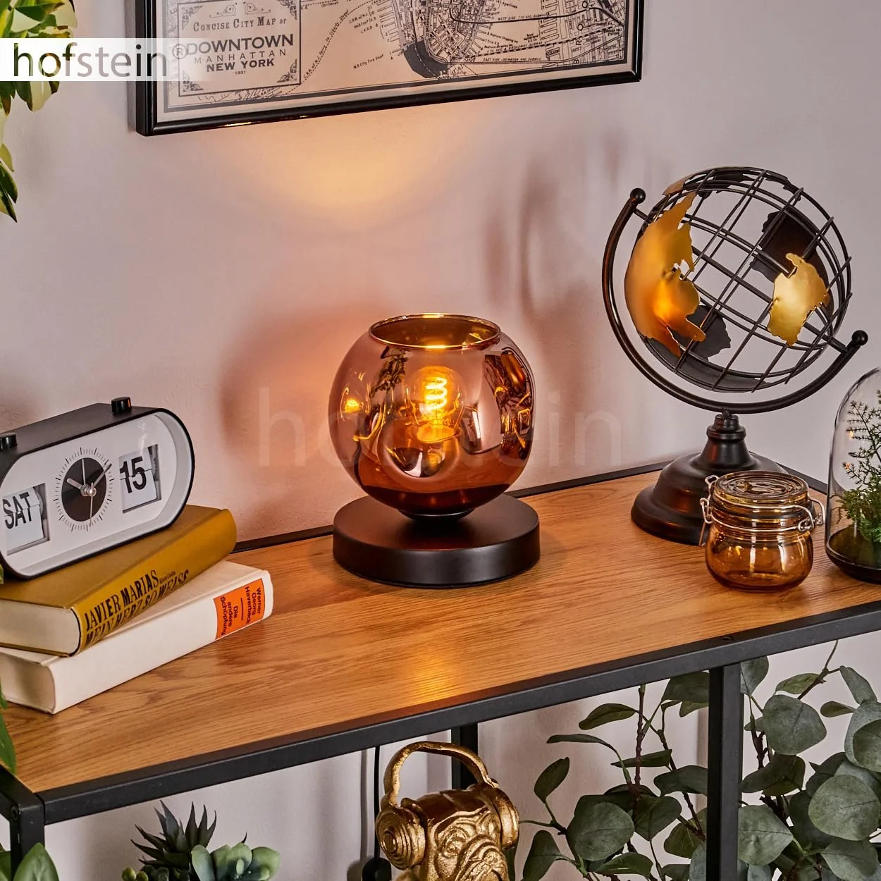 Настільна лампа Ripoll Metal / Glass Modern Retro / Vintage 15 см Black/Copper Colour, фото №8