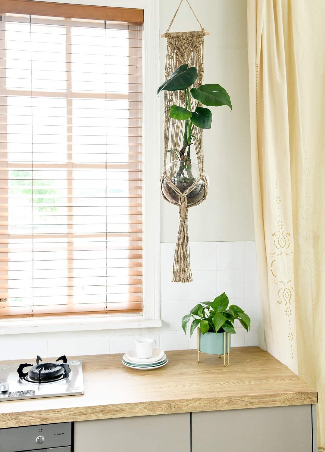 Подвесы для растений Mkouo Macrame Набор из 4 шт. Коричневый, фото №4