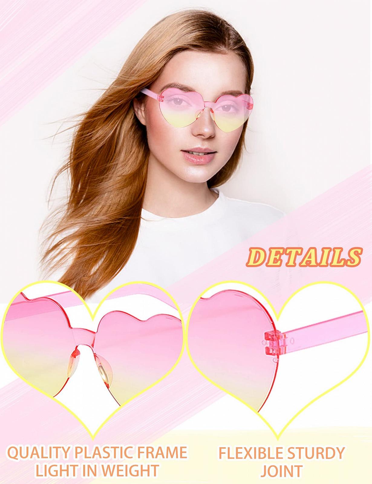 Солнцезащитные очки Сердце JIANGLAI Винтаж 90-х Цветные, фото №4