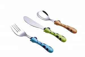 Набор детских столовых приборов Exzact 6 предметов, нержавеющая сталь, 2 вилки, 2 безопасных ножа, 2 ложки synthetic.ua - Фото 1