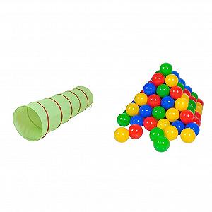 Палатка Knorrtoys Bilba 55100 с игровым туннелем и 100 шариками цветной - Фото 1