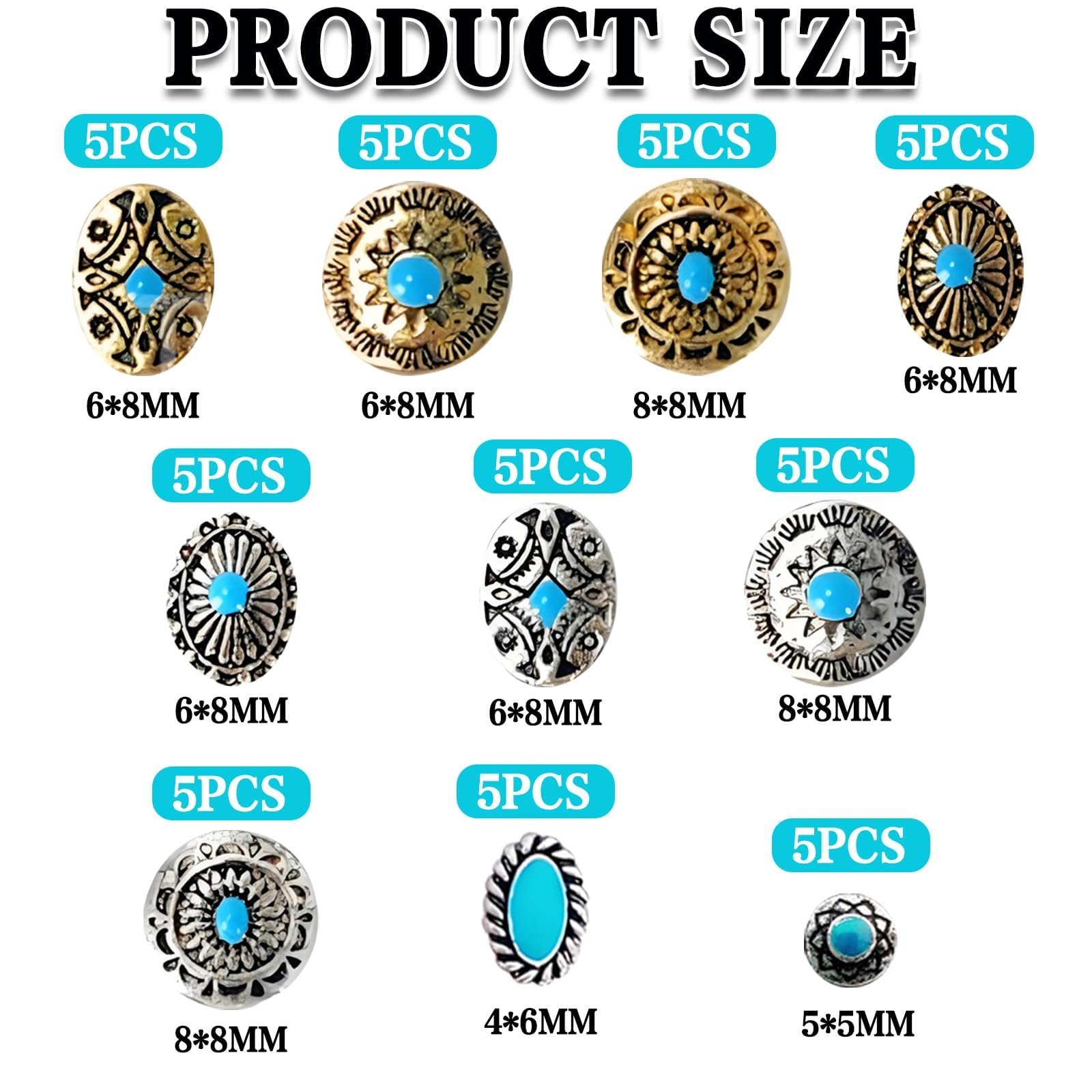 Прикраса для нігтів Листя 3D Металеві самоцвіти 50 шт. Бірюзовий колір, фото №2 Прикраса для нігтів Листя 3D Металеві самоцвіти 50 шт. Бірюзовий колір, фото №2