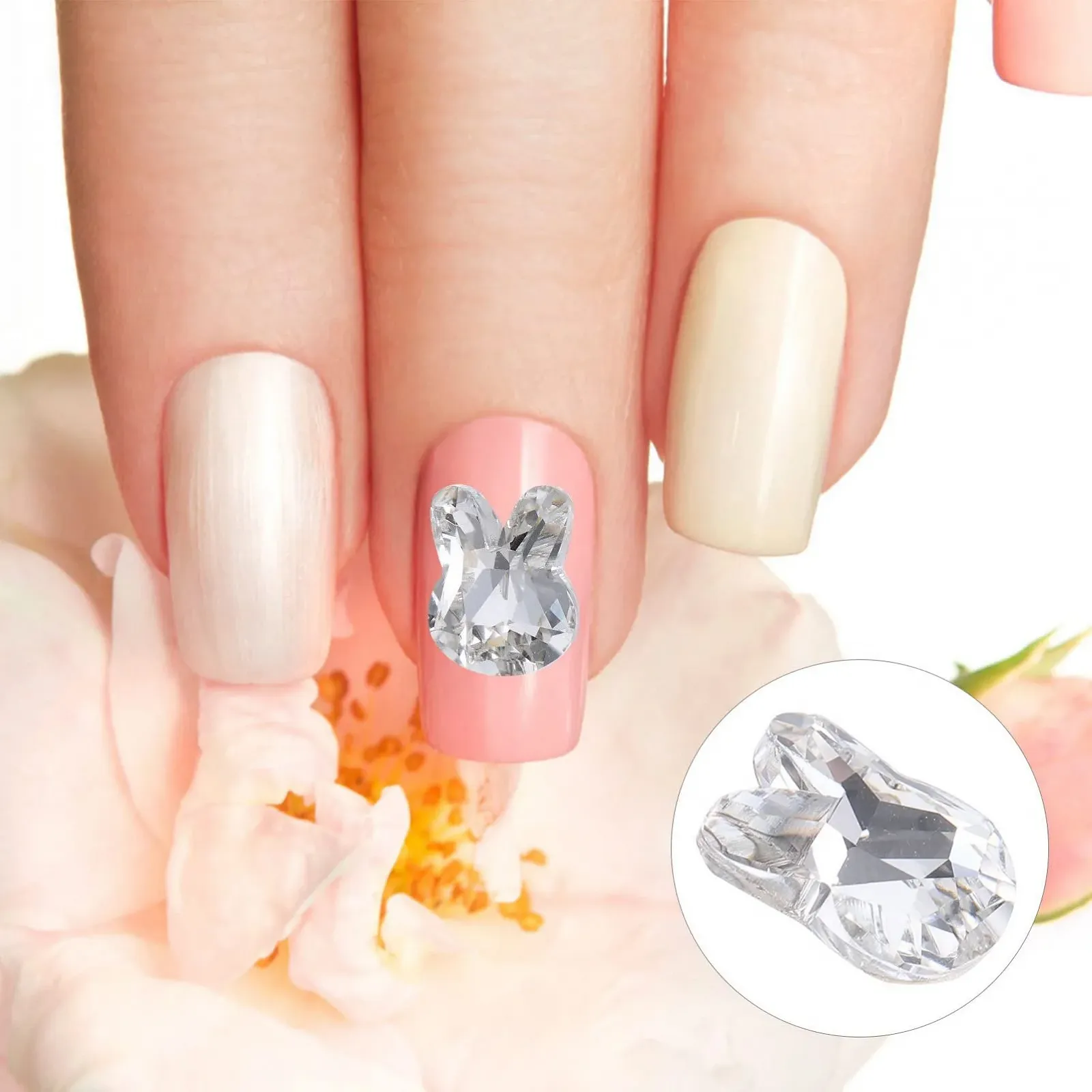 Стрази для нігтів FRCOLOR 40 шт Кролик, наклейки для нігтів, 3D, кристали, шарми, фото №6