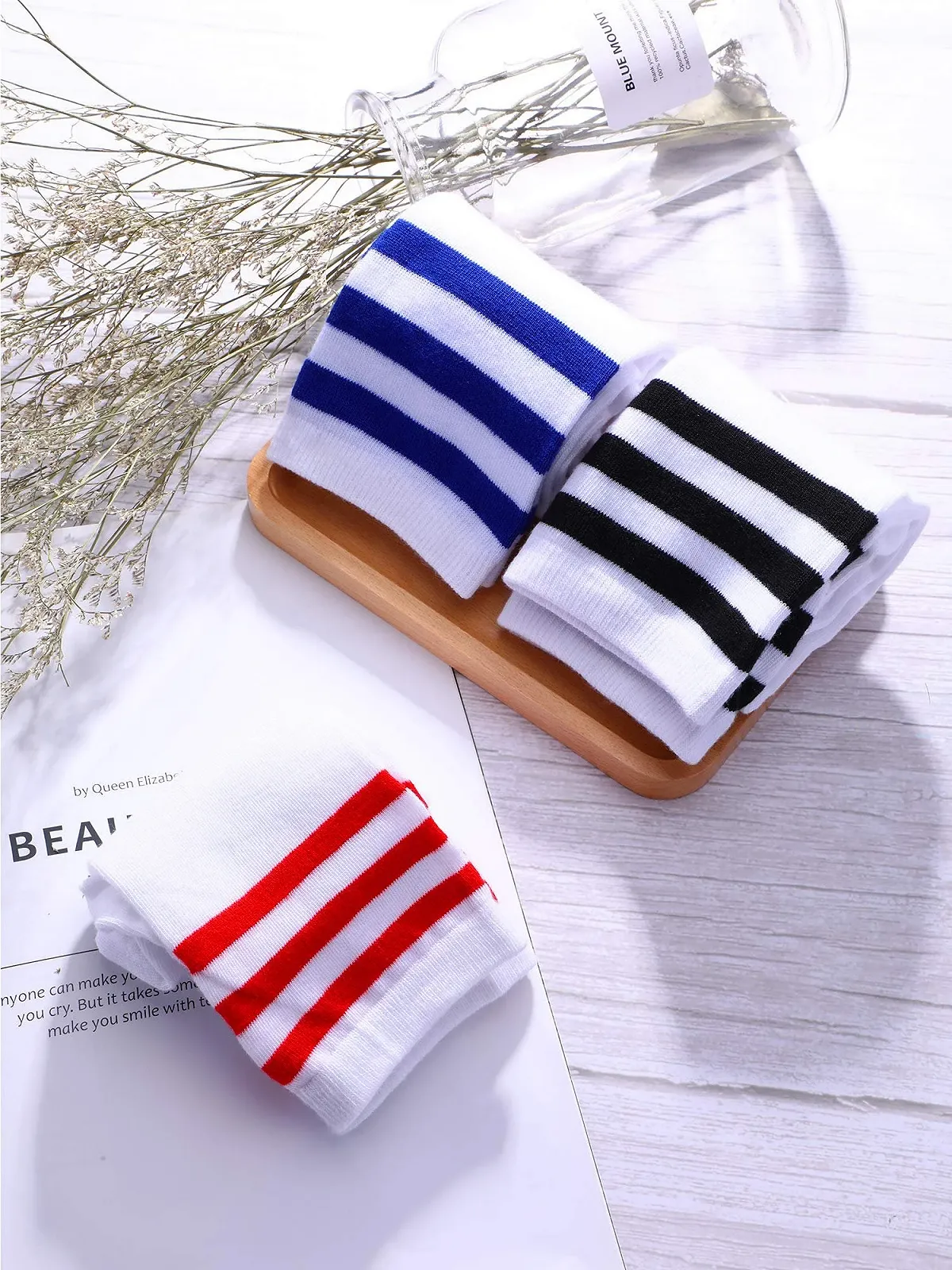 Шкарпетки Tatuo Класичні з трьома смужками, жіночі гольфи, 3 кольори, фото №5