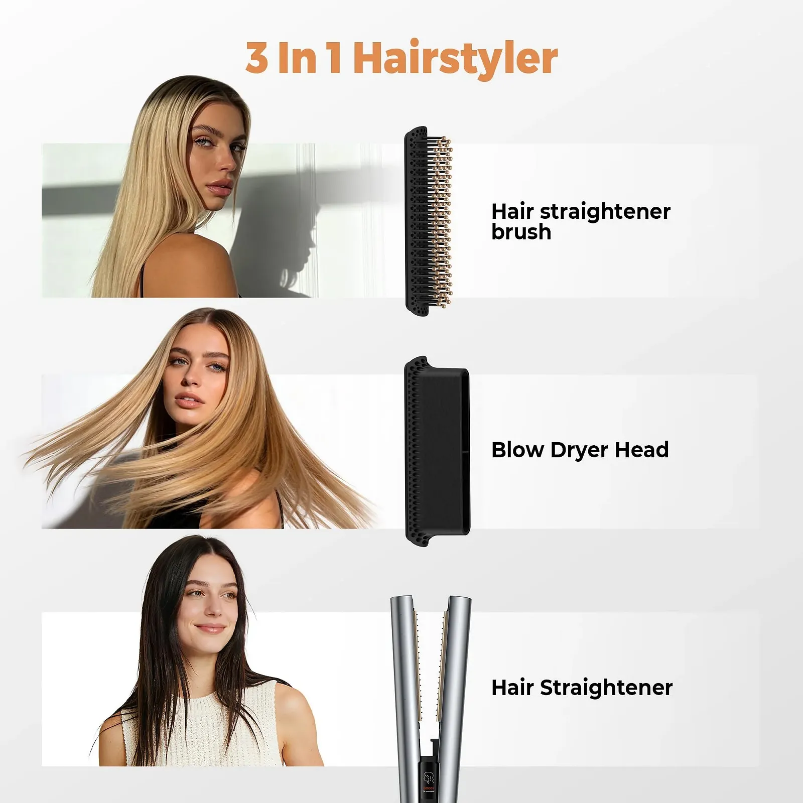 Повітряний випрямляч для волосся OKWRAP Іонний Фен Airstyler 80-160°C, фото №3