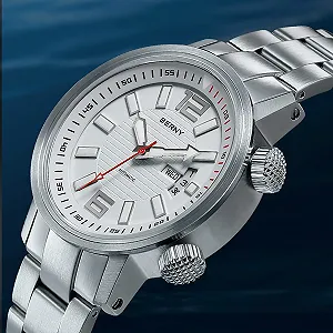 Автоматические Механические Часы для Дайвинга BERNY Спортивные из нержавеющей стали Водонепроницаемые 20 ATM Сапфировое Стекло Устойчивые к Царапинам Сверхяркие synthetic.ua - Фото 1