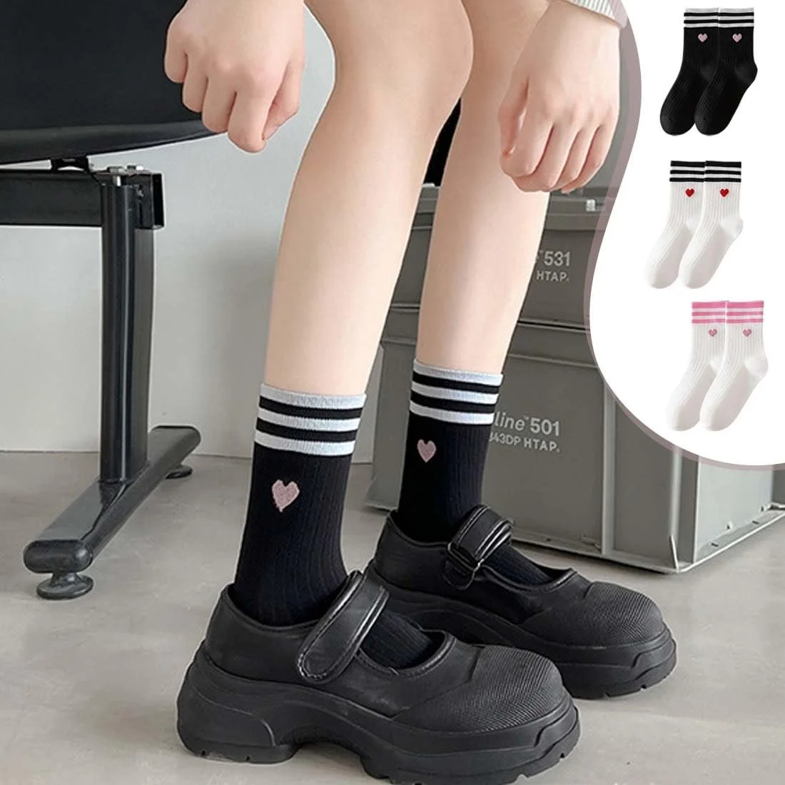 Шкарпетки тенісні Жіночі Heart 3 пари 35-39, фото №5