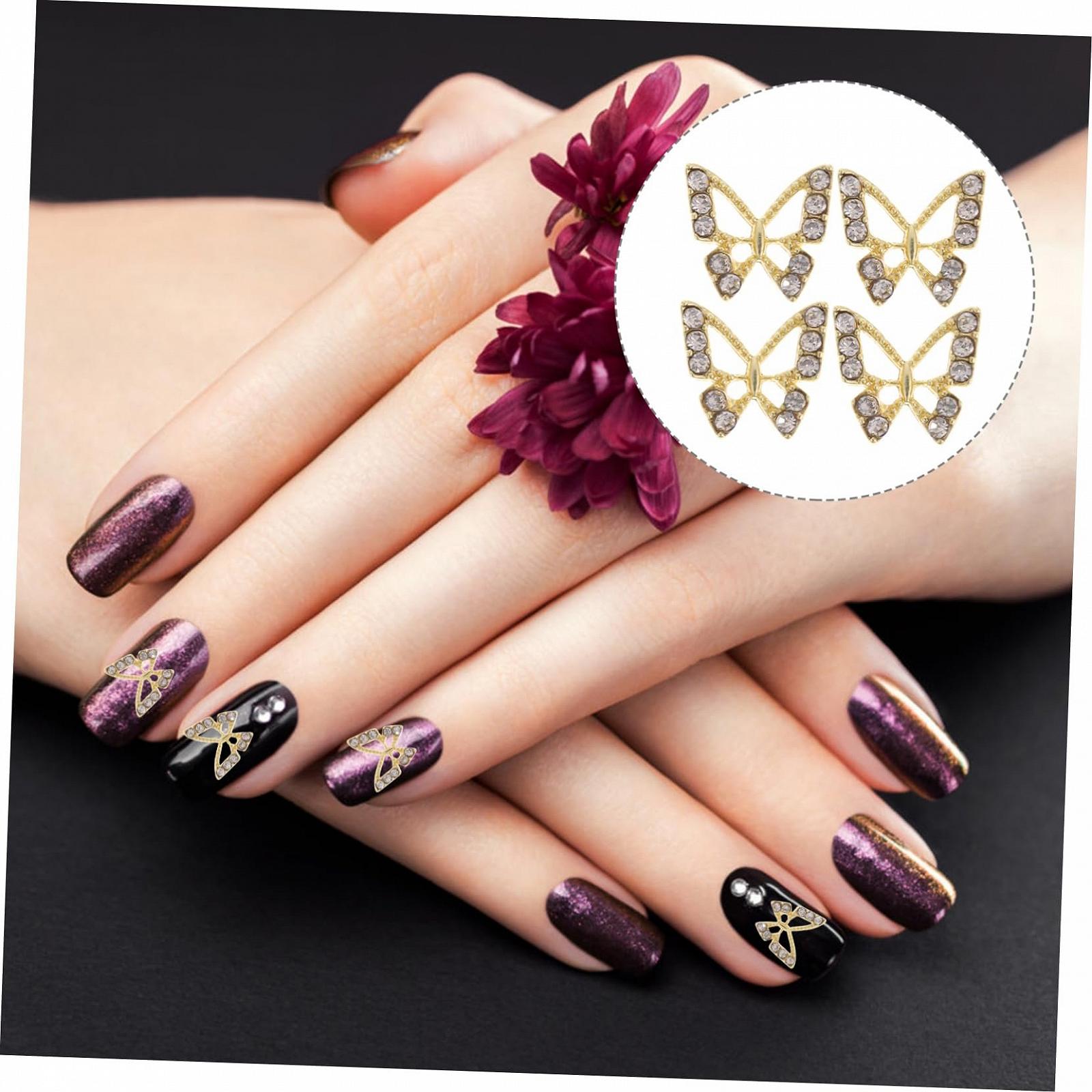 Украшения для ногтей Бабочки 40шт Стразы, фото №6