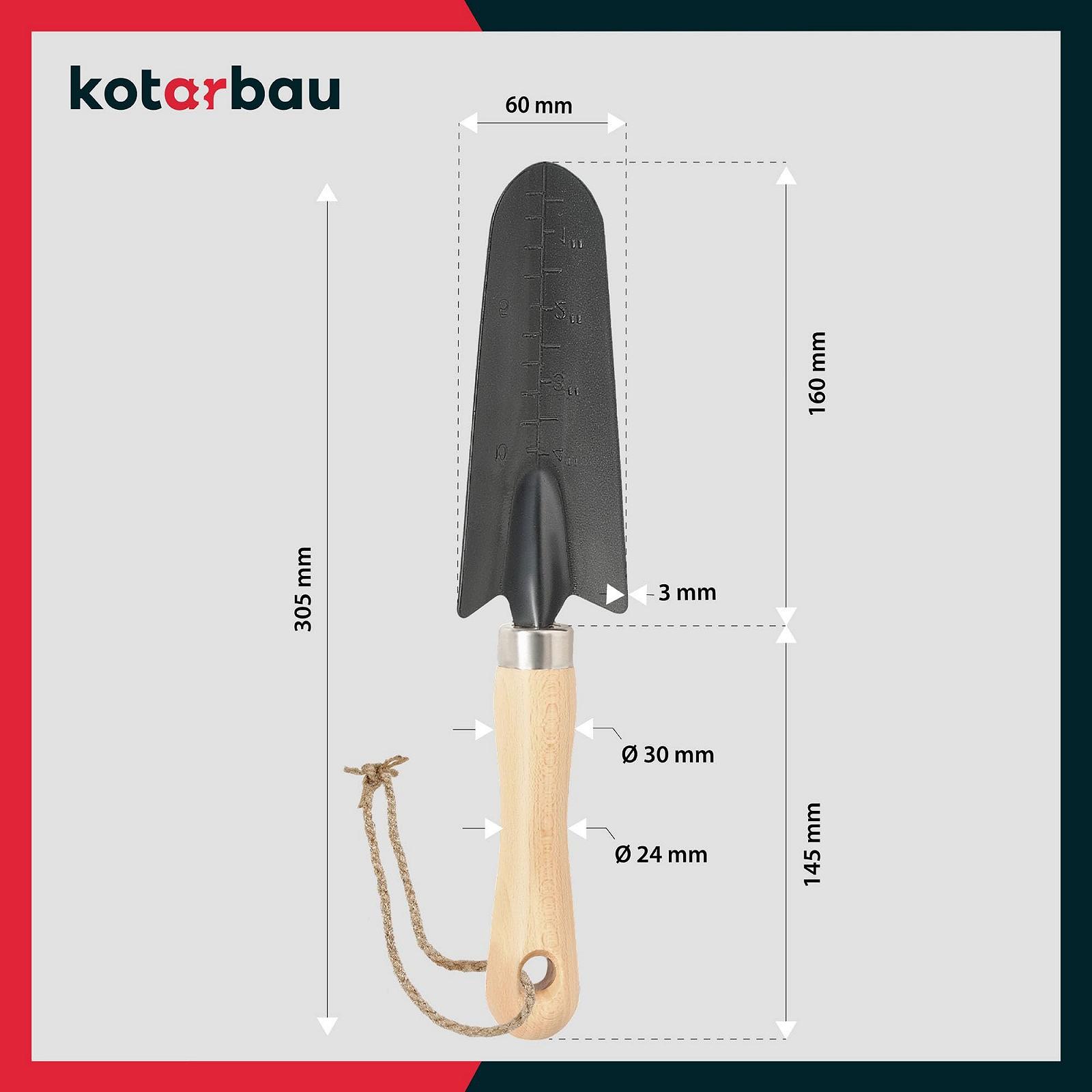 Лопата совковая Kotarbau Mini для пересадки с мерной шкалой, стальной, тяжелой конструкции, фото №4