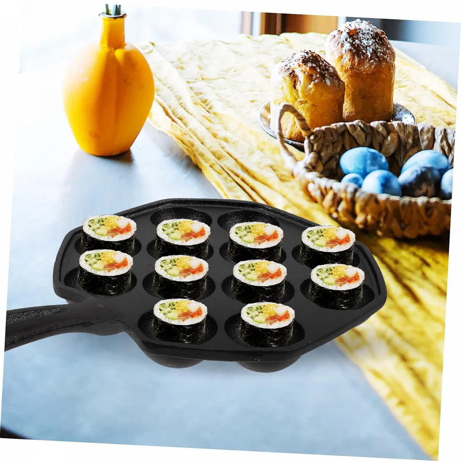 Набор форм для выпечки чугунный на 12 лунок для улиток антискользящий с ручками, фото №2