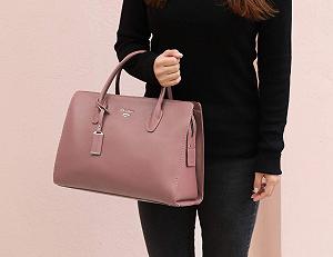 Сумка с ручками David Jones Большая тоут кожа PU Много отделений Много карманов Розовая synthetic.ua - Фото 1