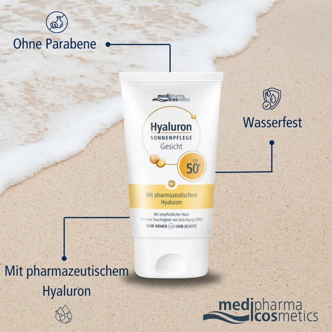 Солнцезащитный крем для лица medipharma cosmetics Hyaluronic Sun Care SPF 50+ 100 г, фото №5