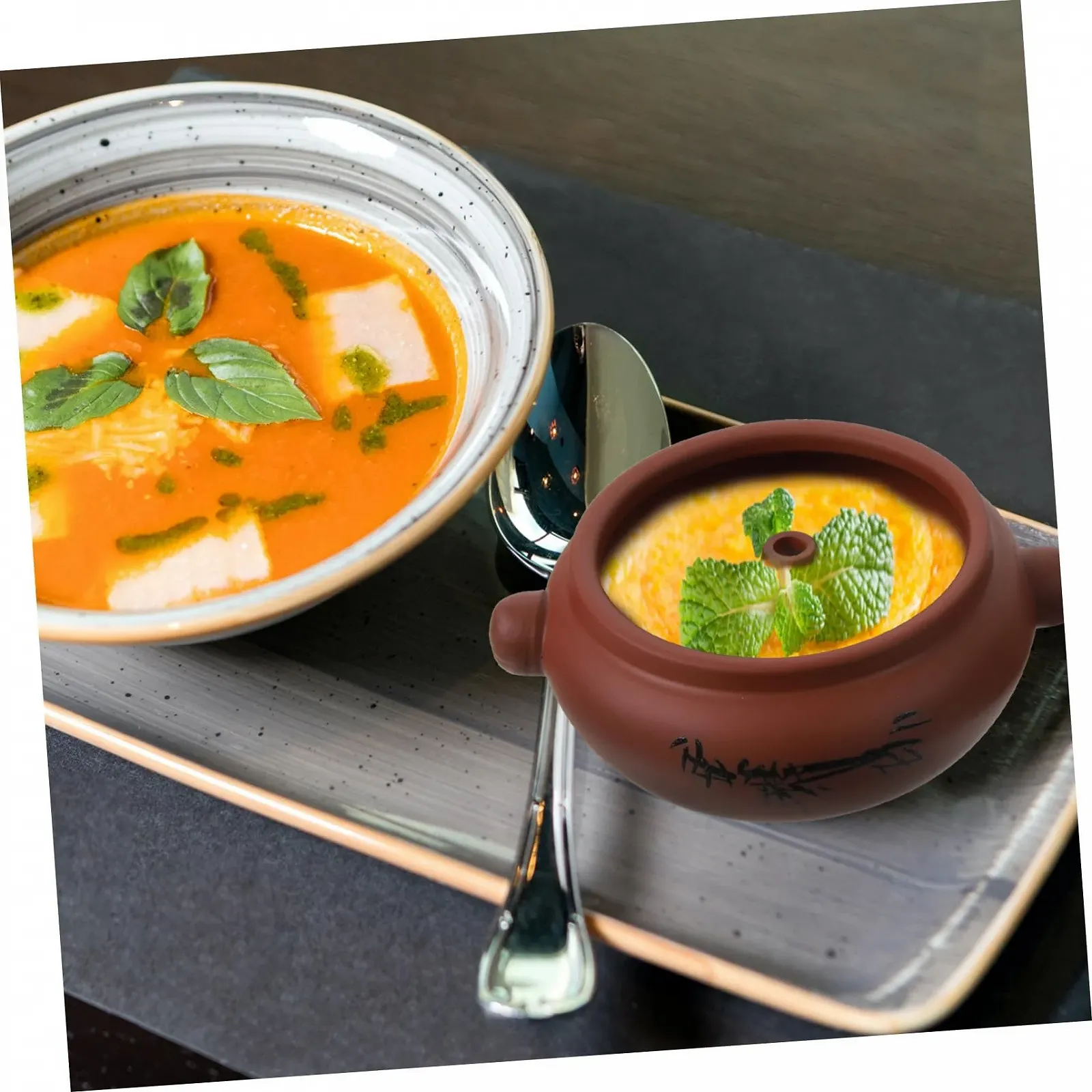 Керамическая кастрюля Toyvian для тушения и приготовления на пару антипригарная, фото №5