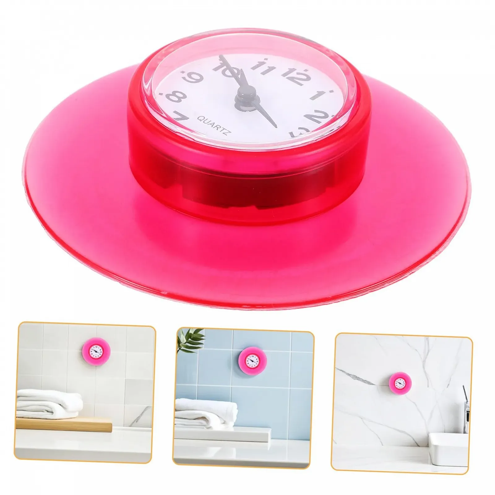 Годинник MUCKLILY Водонепроникний з живленням від батарейок для ванної кімнати з міцною присоскою, фото №9