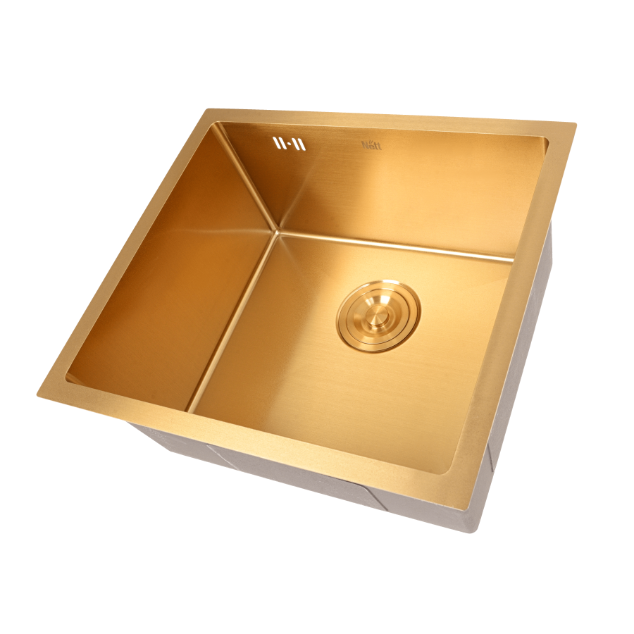 Золота мийка для кухні з декором нержавіюча під стільницю Nett NGS-5045, фото №2