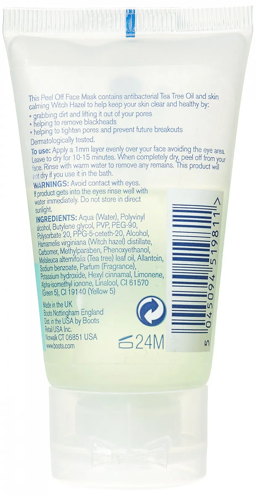 Маска для обличчя Boots Tea Tree Witch Hazel Peel Off - Глибоке очищення та звуження пор, фото №2 Маска для обличчя Boots Tea Tree Witch Hazel Peel Off - Глибоке очищення та звуження пор, фото №2