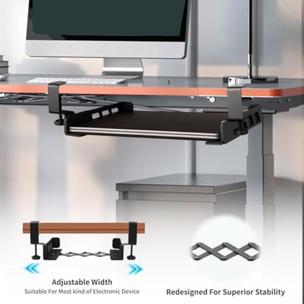 Тримач для ноутбука сталевий під стіл, без свердління, витримує до 10 кг, фото №7