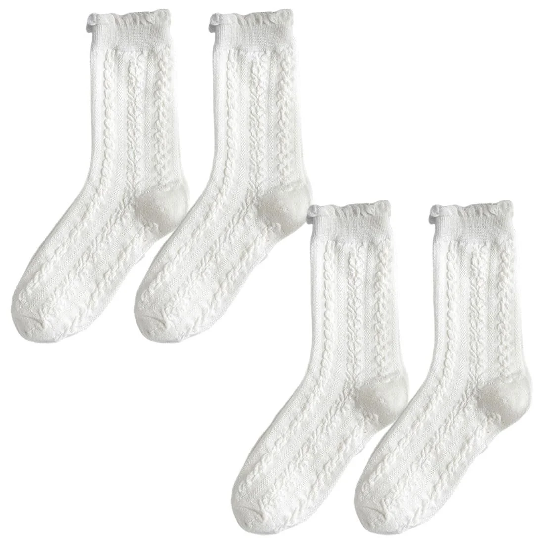 Шкарпетки з мереживом Білі, 2 пари, фото №1