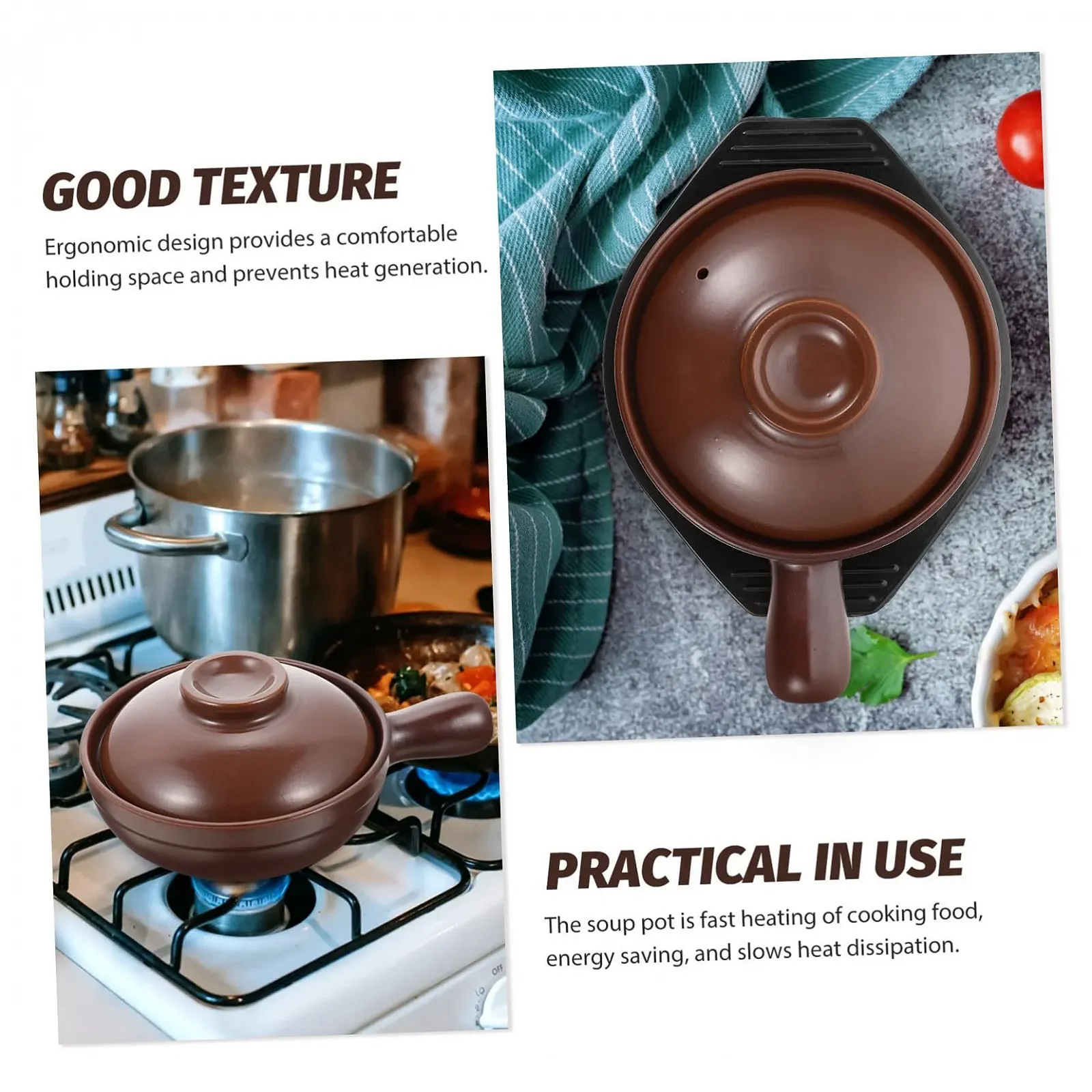 Керамічний ківш Gadpiparty з ручкою Термостійкий Енергоощадний з кришкою, фото №8