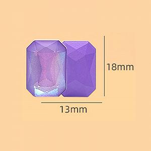 Стразы для ногтей Прямоугольные Восьмиугольные Мокко Блестящие 24 шт, случайный цвет, 13 x 18 мм, 24 шт synthetic.ua - Фото 1