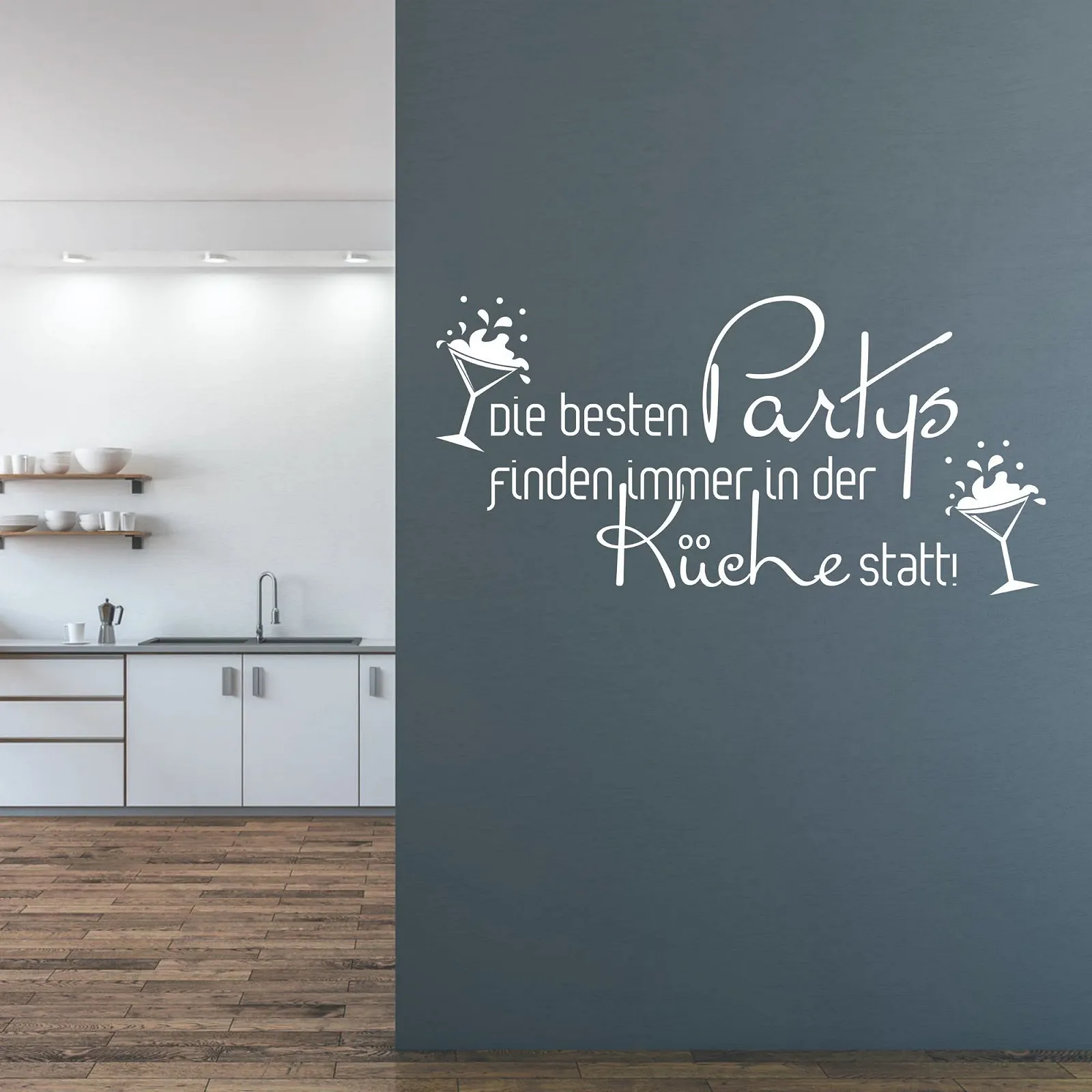 Наклейка на стену GRAZDesign Кухонные высказывания The Best Parties 116 x 57 см Черная, фото №3