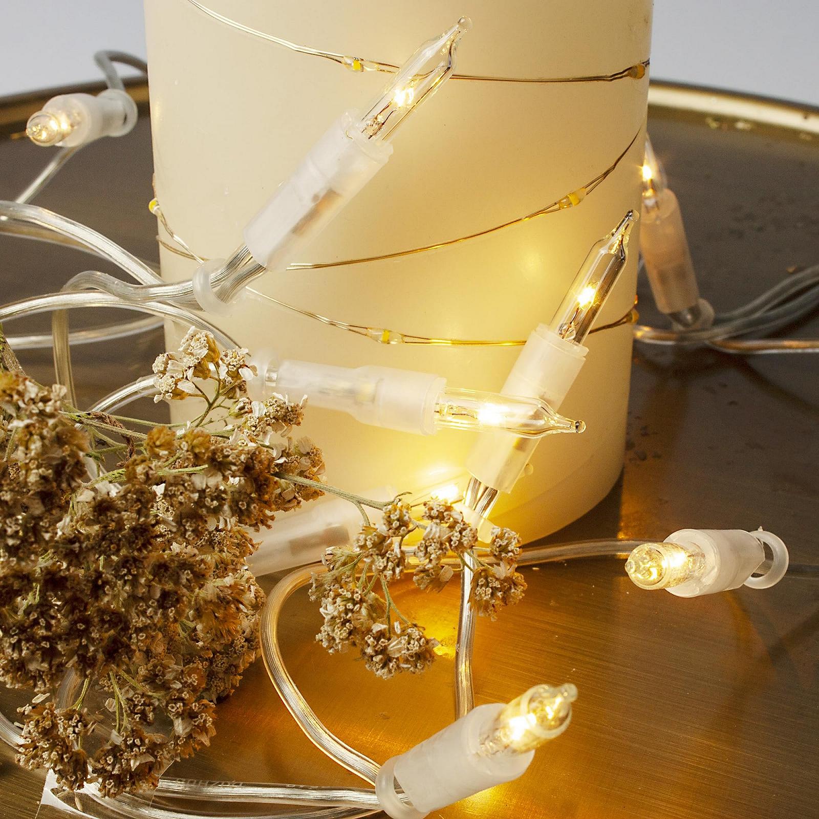 Внутренняя гирлянда Hellum 10 LED с переключателем и USB-соединением, 1,08 м, прозрачный кабель, теплый белый цвет (до 59 люмен), комплект из 2 штук, фото №8