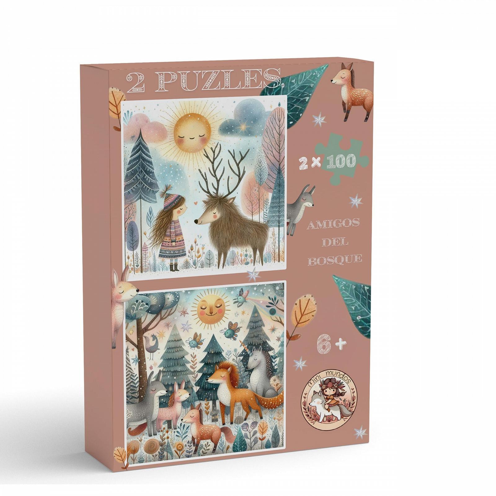 Дитячий пазл Mini Worlds 2 x 100 елементів 40 x 40 см від 6 років, фото №1