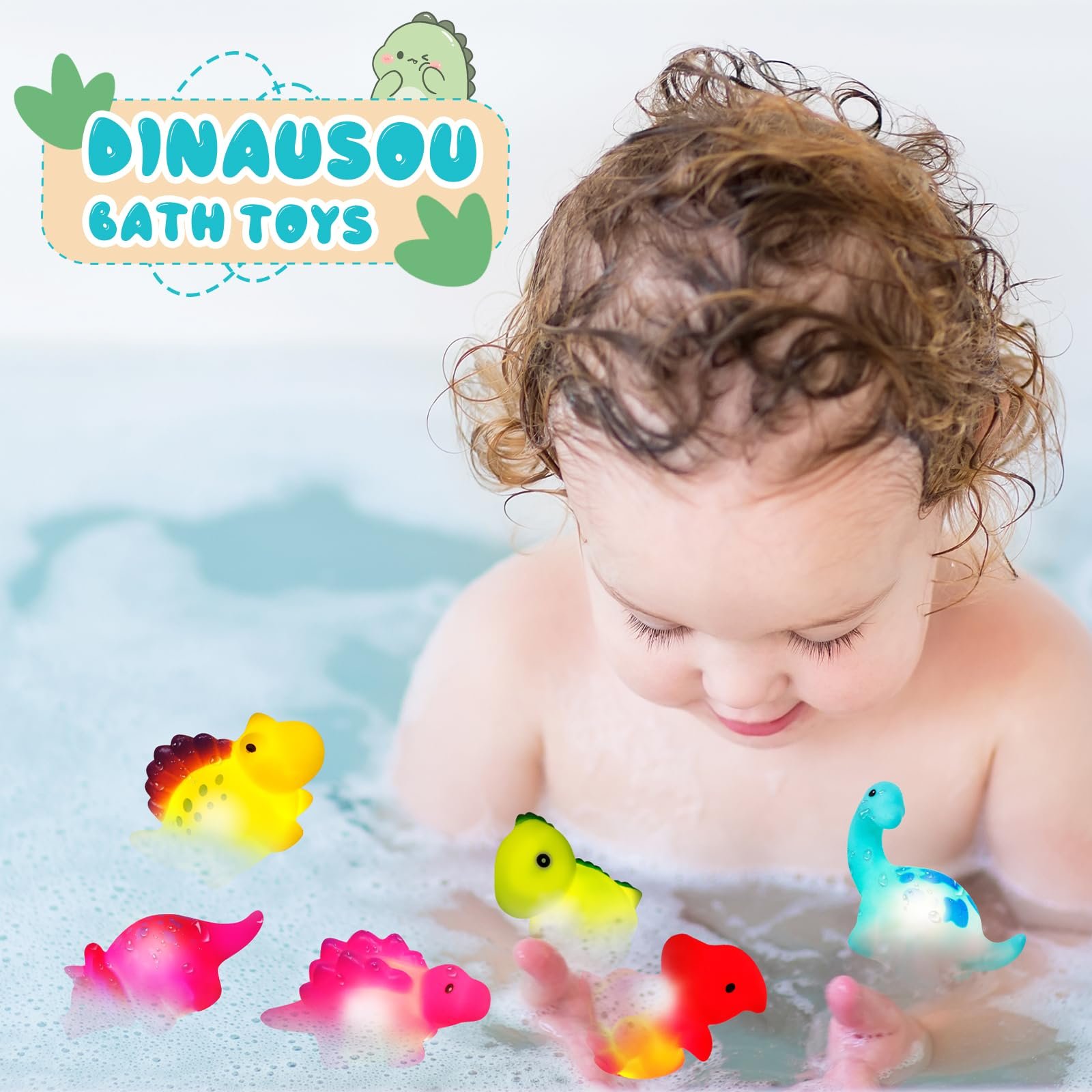 Іграшка для ванни Динозавр З підсвічуванням (6 шт.), фото №2