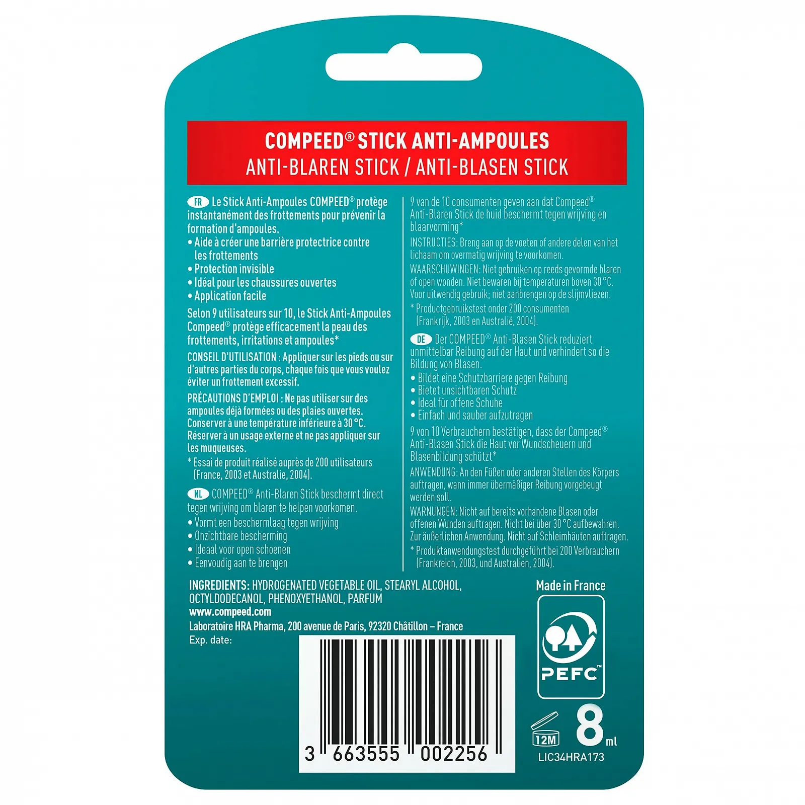 Олівець проти натирання ніг Compeed Anti Friction 8 мл, фото №4