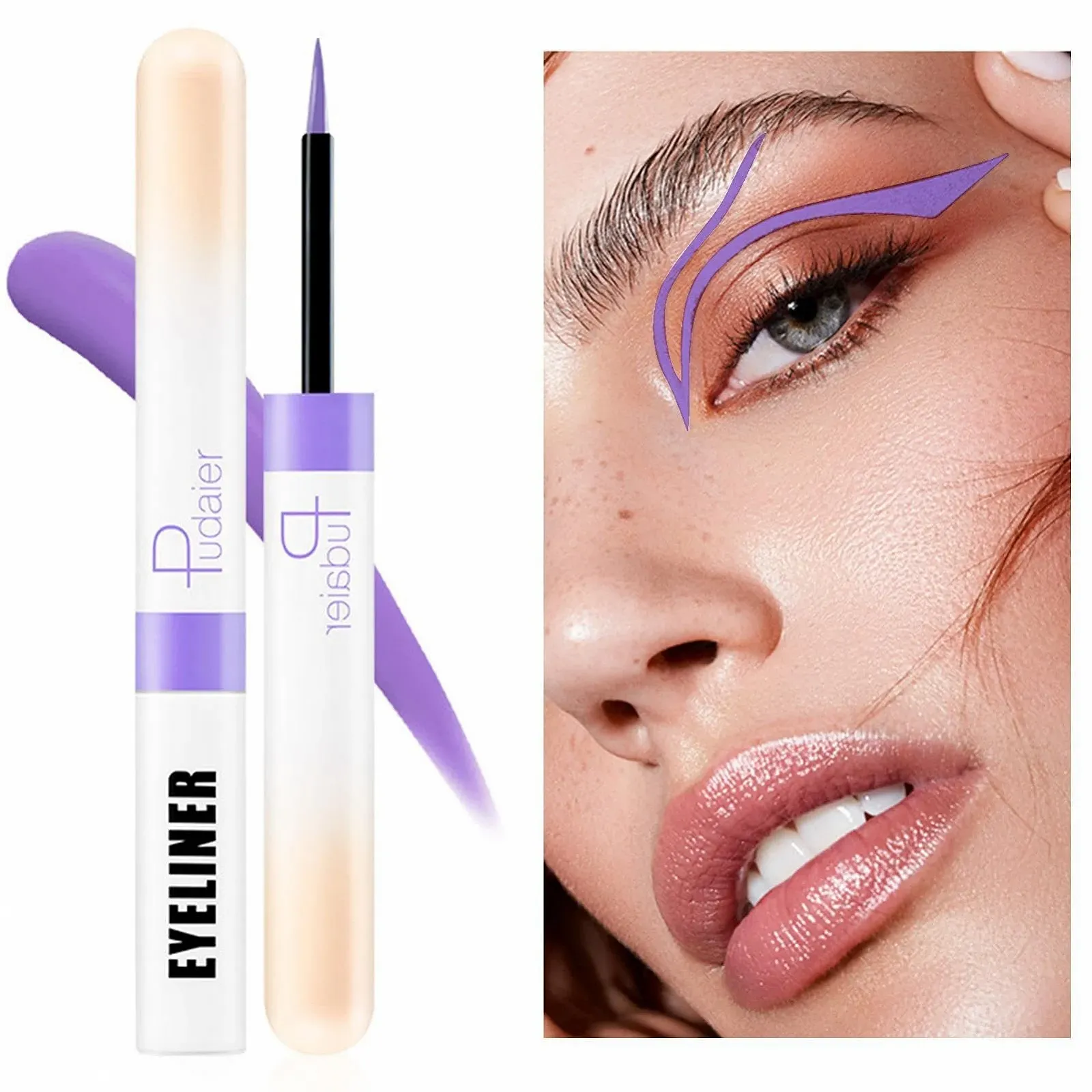 Підводка для очей Lingjiong водостійка, швидковисихаюча, довготривала з прецизійним кінчиком, фото №5