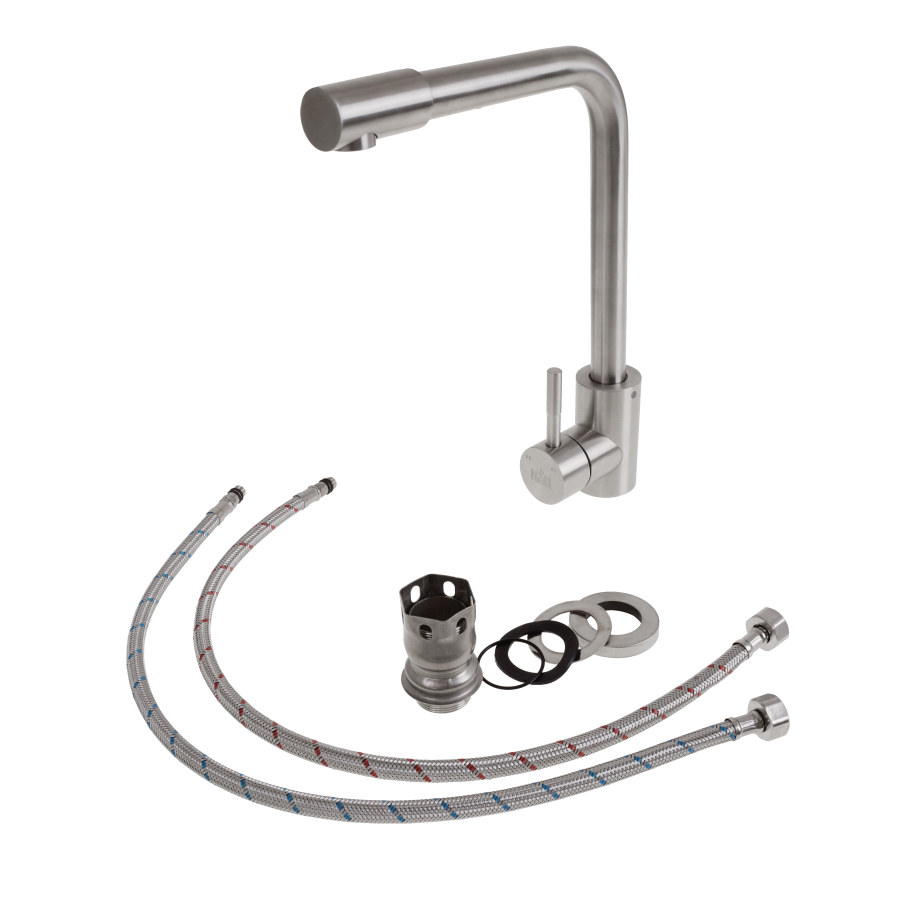 Кухонний змішувач із нержавіючої сталі на 1 воду Nett WS-33, фото №2