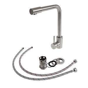 Кухонный смеситель из нержавеющей стали на 1 воду Nett WS-33 synthetic.ua - Фото 1