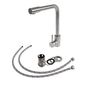 Кухонный смеситель из нержавеющей стали на 1 воду Nett WS-33 synthetic.ua - Фото 1