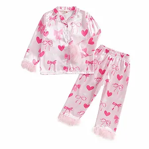 Піжамний комплект для дівчаток ensswliz домашній одяг - Фото 1