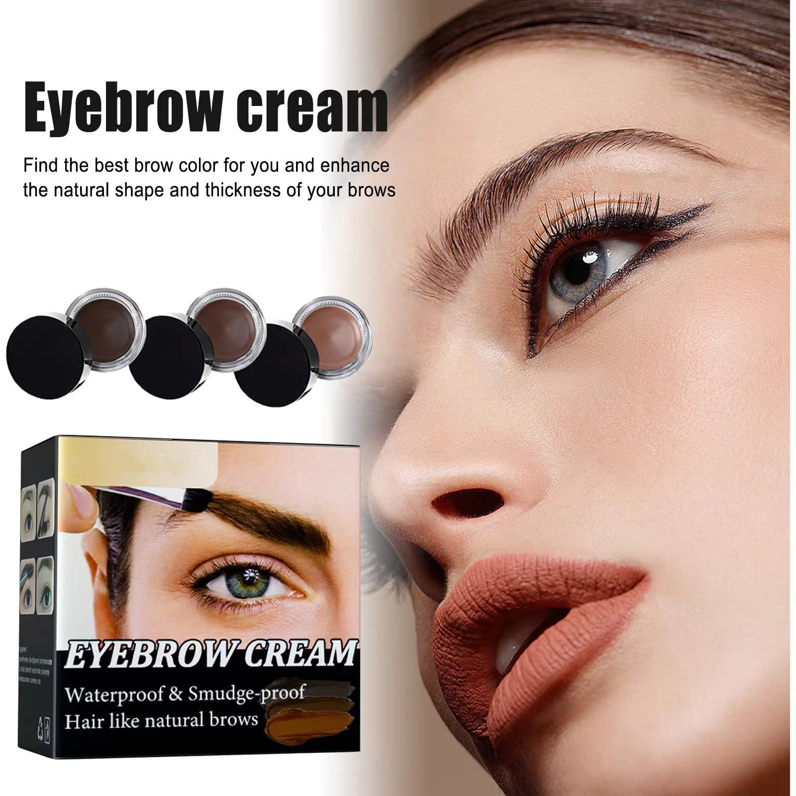 Крем для брів Long Lasting Waterproof Eyebrow Cream Fully Pigmented Eyebrow Cream Gel Filling Enhancer Creams Wild Eyebrows Shaping Tinted Eyebrows (3 Кольори), фото №6
