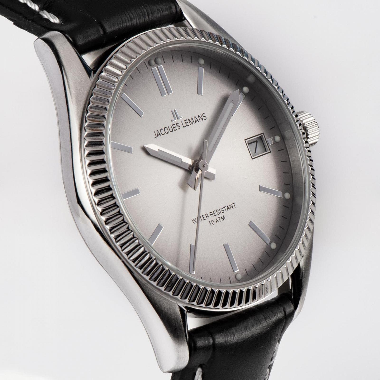 Женские часы JACQUES LEMANS Derby 34 мм, 10 ATM, дата, кожаный ремешок, коллекция 'Anniversary Collection 50 Years' 50-4, разные дизайны, фото №3