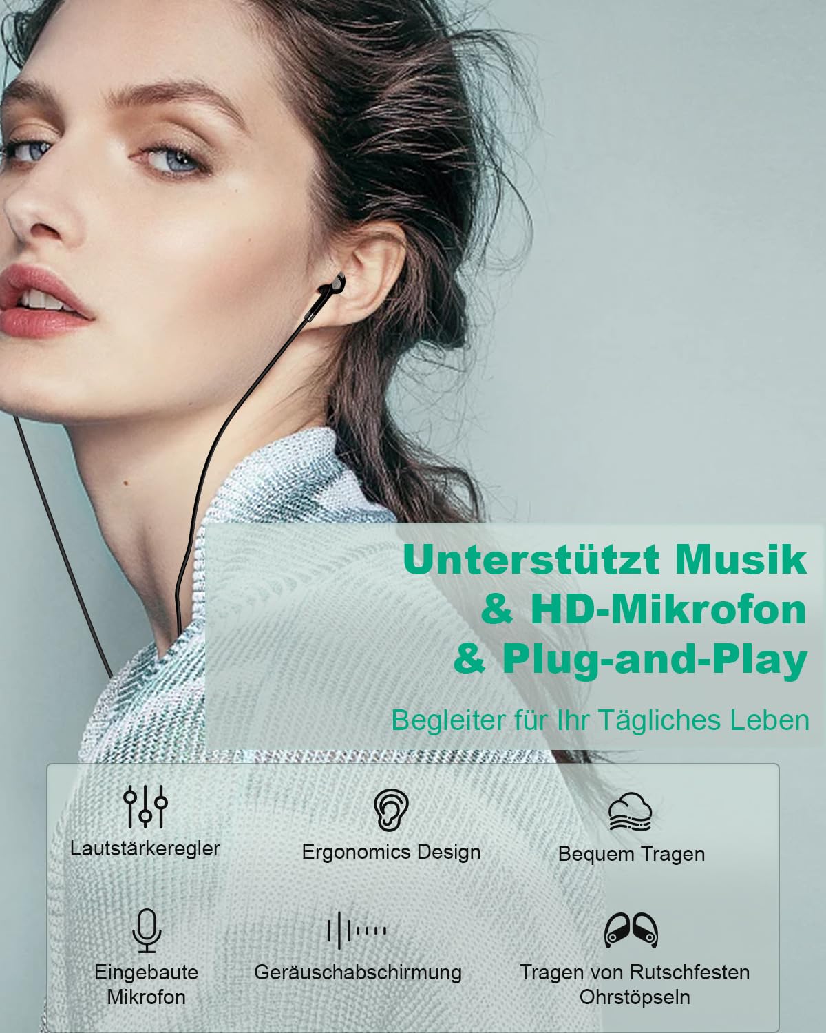 Навушники USB C для Samsung Galaxy S23 S22 Ultra S24 S21 FE A55 A53 A33 A54 5G, внутрішньовушні навушники USB C з мікрофоном, USB C гарнітура з кабелем, навушники для iPhone 15 16 Pixel 8 7a Pro iPad Air 5, фото №6