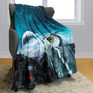 Одеяло YISUMEI Пушистое Мягкое Флисовое Одеяло для Дивана Кровати Сова 135 x 200 см synthetic.ua - Фото 1