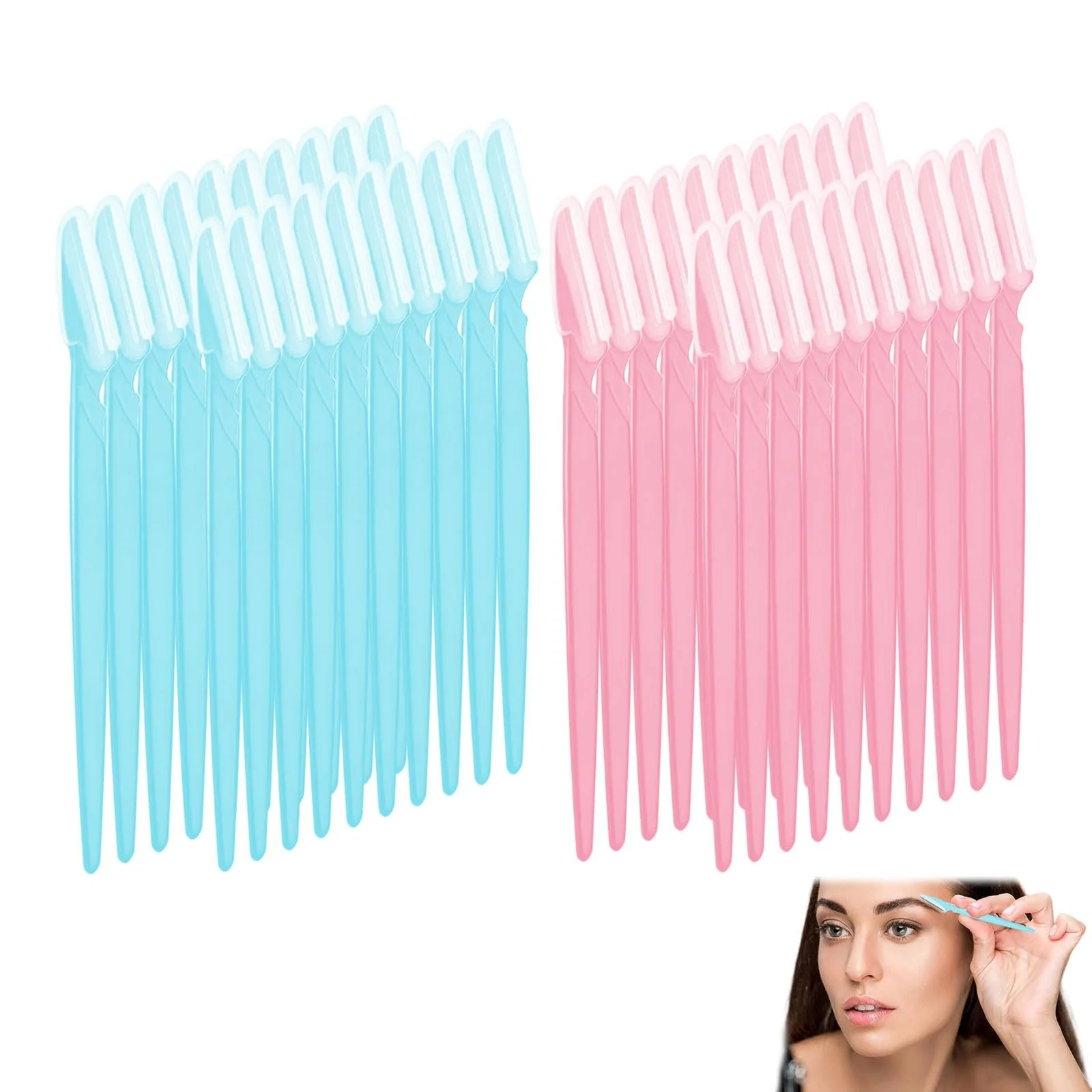 Бритва для брів Pack of 40 Eyebrow Razors for Women 40 шт. Синій, рожевий, фото №1 Бритва для брів Pack of 40 Eyebrow Razors for Women 40 шт. Синій, рожевий, фото №1
