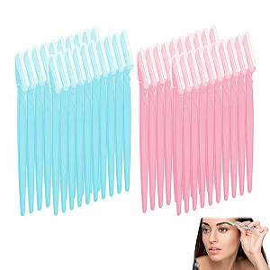 Бритва для брів Pack of 40 Eyebrow Razors for Women 40 шт. Синій, рожевий - Фото 1