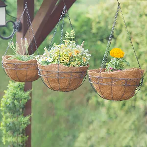 Подвесные корзины Relaxdays Набор 3 шт Коричневый synthetic.ua - Фото 1