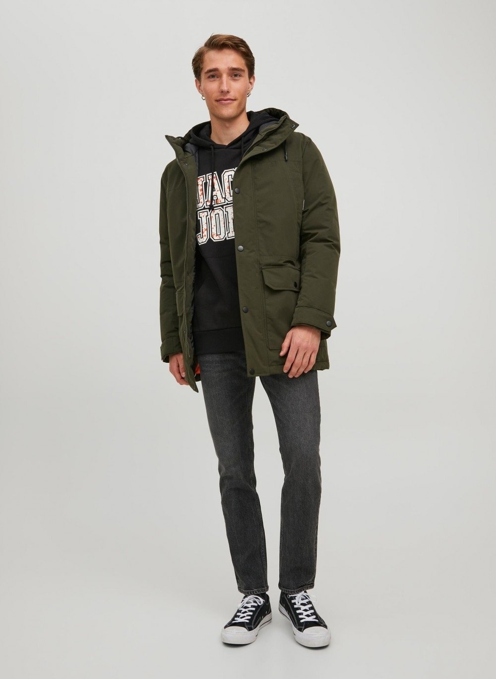 Парка Jack&Jones PARKA NO FUR 12218773-Rosin Хаки S, фото №3