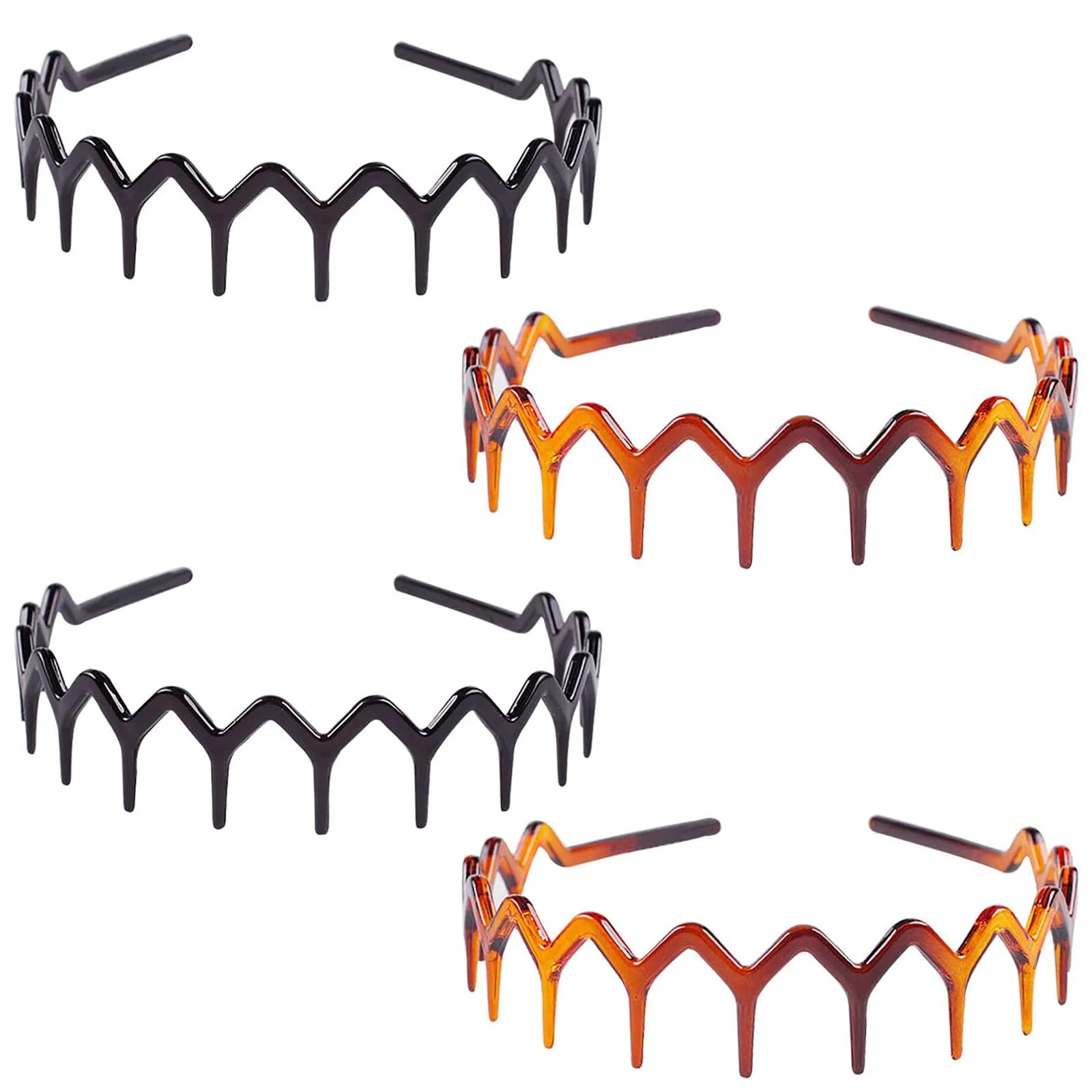 Обруч для волос зигзаг, 4 шт, фото №1