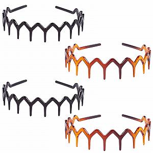 Обруч для волос зигзаг, 4 шт - Фото 1