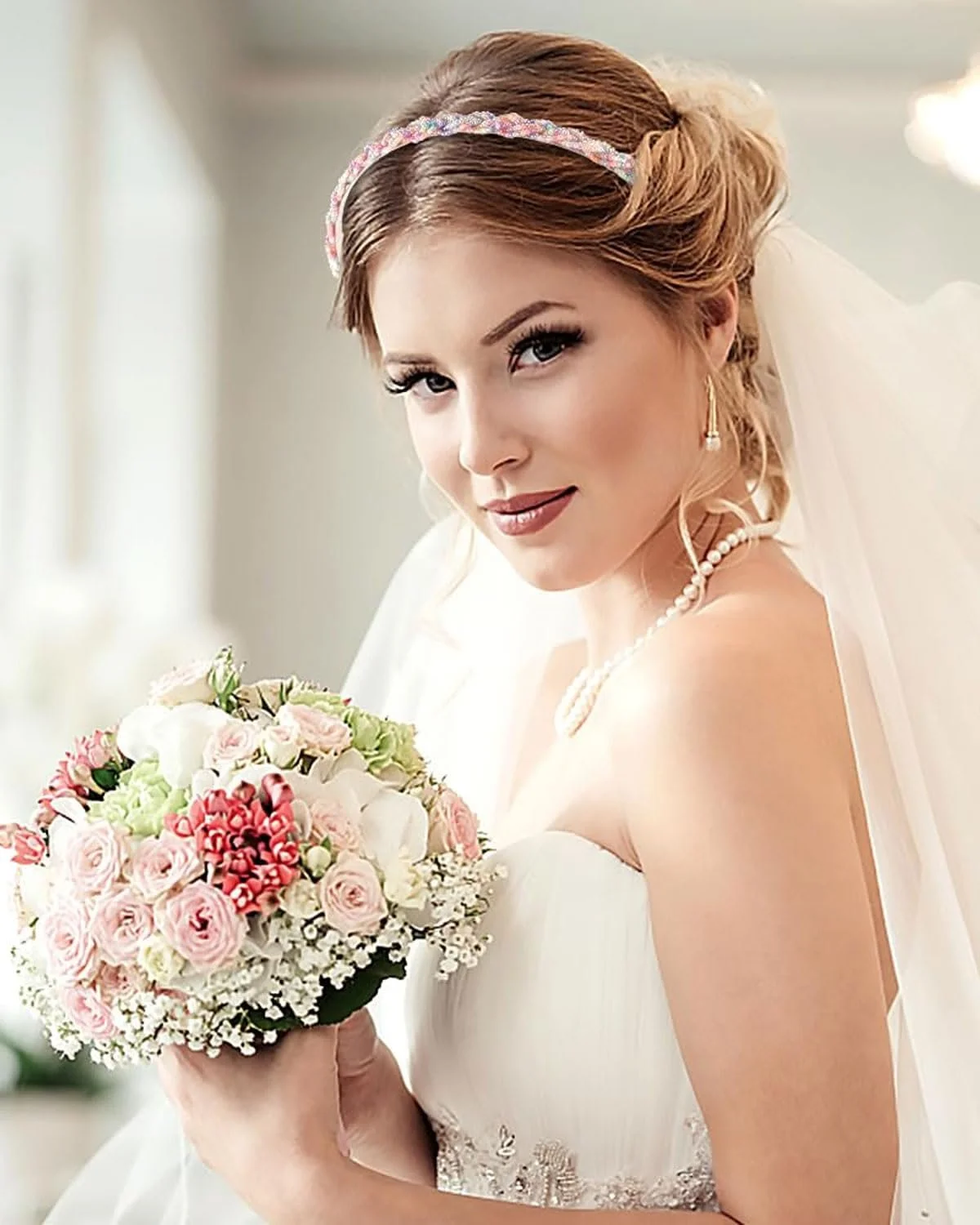 Обруч на голову В'язана з перлами 3 шт, фото №5 Обруч на голову В'язана з перлами 3 шт, фото №5