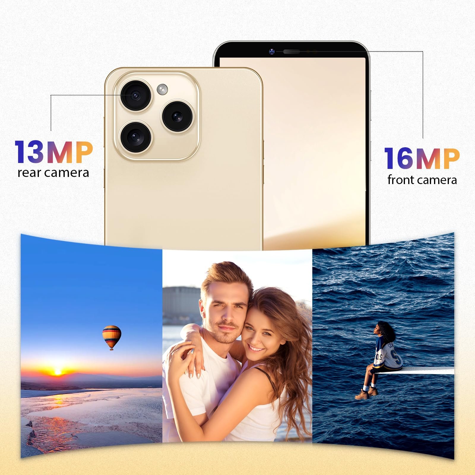 Смартфон 700White 6.0 дюймов 4GB RAM + 64GB ROM 13MP + 16MP 8-Core Шампань, фото №7