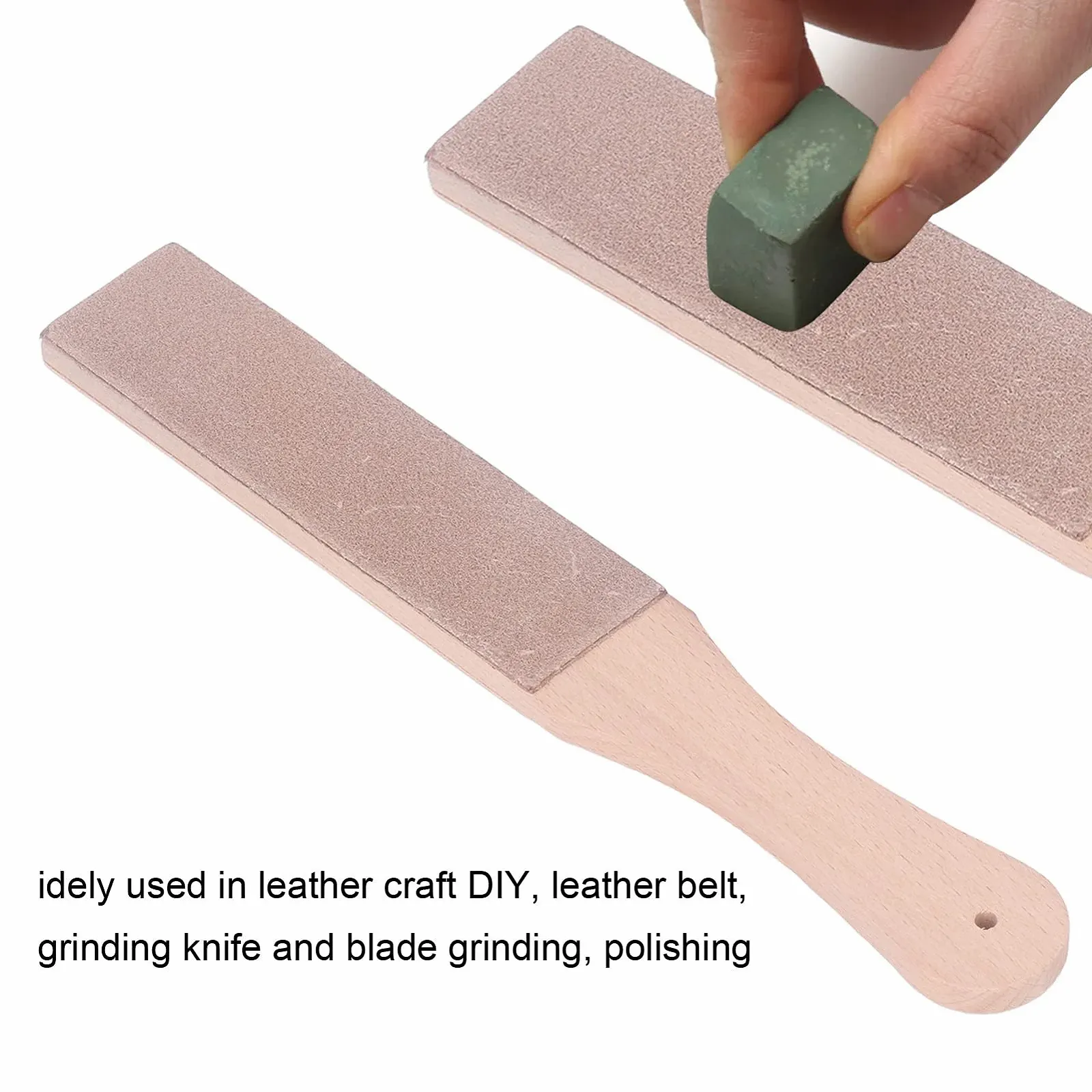 Точильный блок Double Sided Leather Puller Portable DIY бук натуральная кожа растительного дубления, фото №5