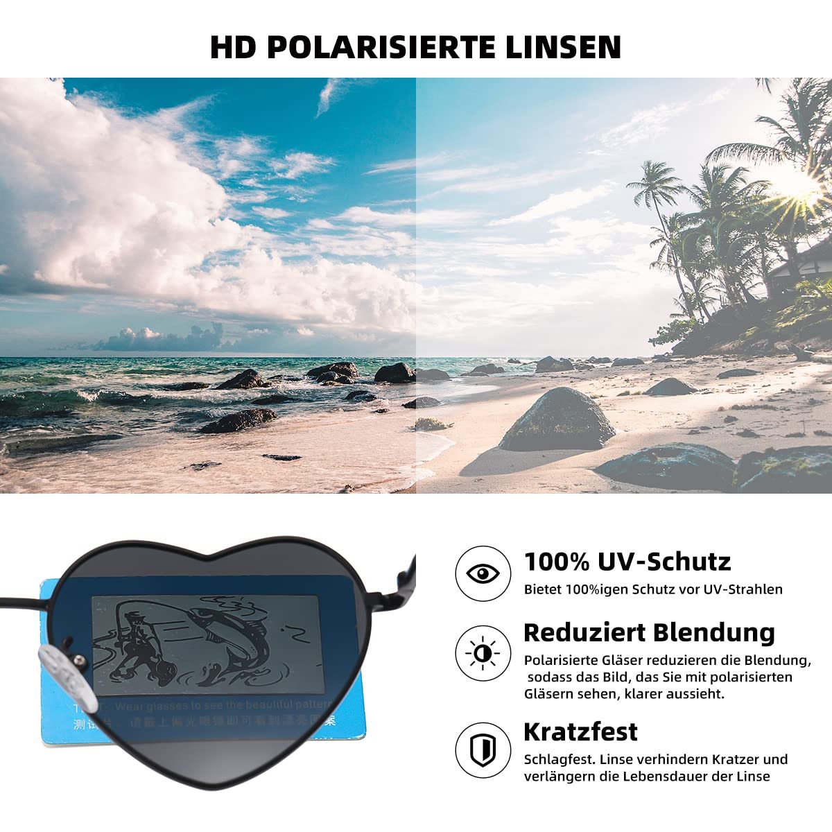 Сонцезахисні окуляри Серце Musivon Поляризовані Вінтажні, фото №5